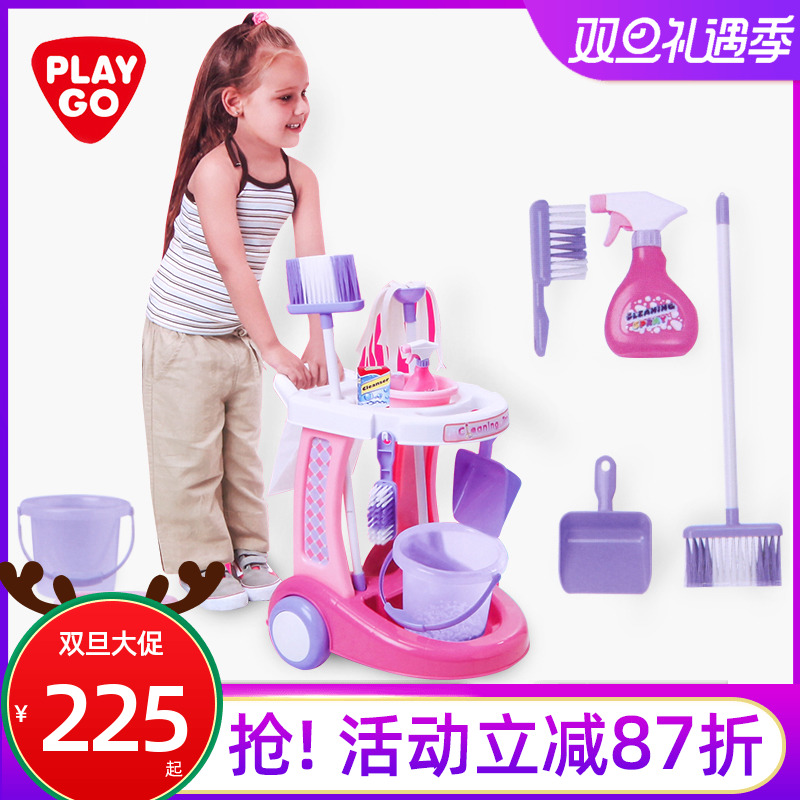 Hong Kong children's cleaning cart suit simulation bench children over home toy children sweep the girl toys-Taobao