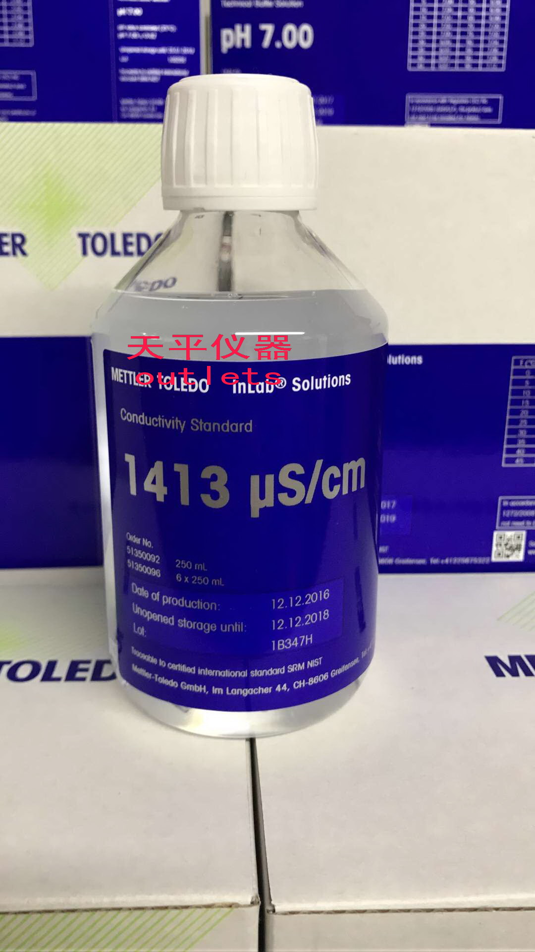 Mettler's Lido 1413uS cm conductivity Standard liquid 250mL 51350092 conductance meter standard liquid