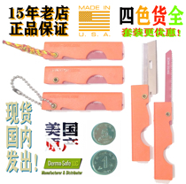 American made Derma-Safe Dr. Bosch Swiss saw blades folding EDC carry-on key saw orange beauty artificial knife