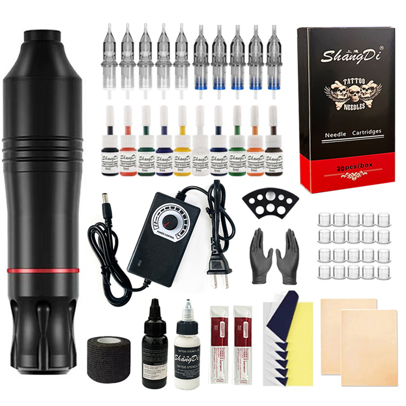 Tattoo Kit, Eyebrow Tattoo, Tattoo Embroidery Machine, Complete Set of Tools, Tattoo Pen Set, Tattoo Motor Machine All-In-One, Cross-Border
