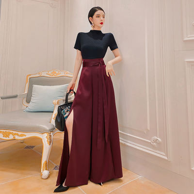 【 50% off 】 Wide-leg pants set, a new stylish and fashionable women's outfit with a ladylike and goddess-like charm, short-sleeved two-piece set