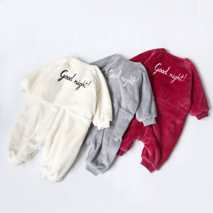 Baby big PP romper 2019 new winter boys and girls baby clothes thickened flannel home clothes baby one-piece sleeping bag