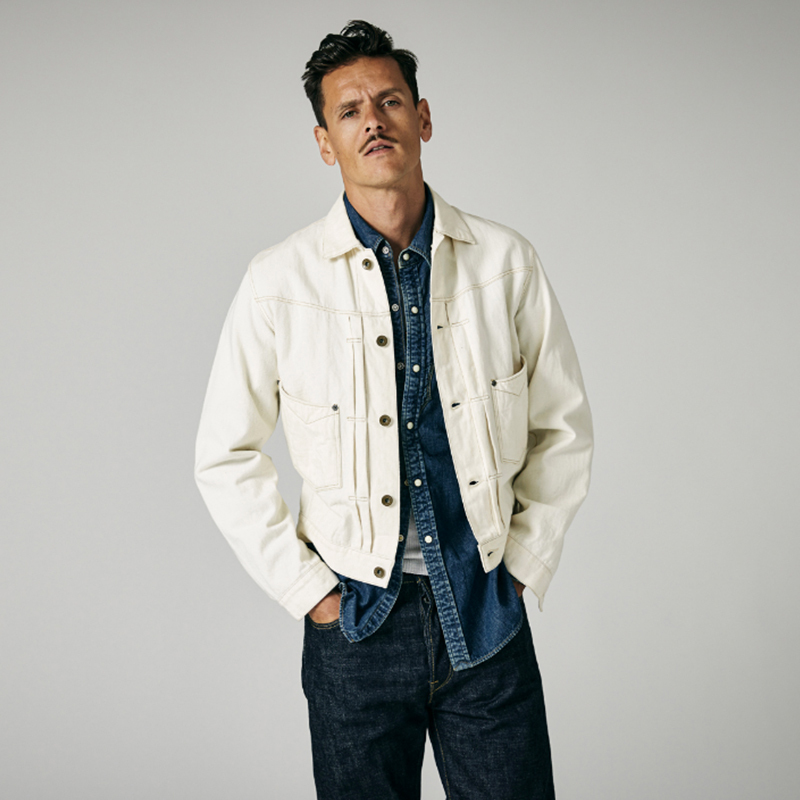 In Stock Nissan Stevenson Overall Co Saddle Horn Embroidered Men's Denim Jacket