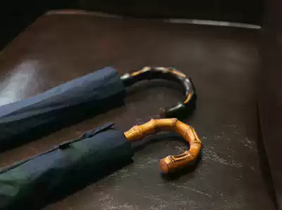 Spot British FOX UMBRELLA Natural Bamboo Handle TEL4 Bamboo Bone Handle Folding UMBRELLA Men and Women