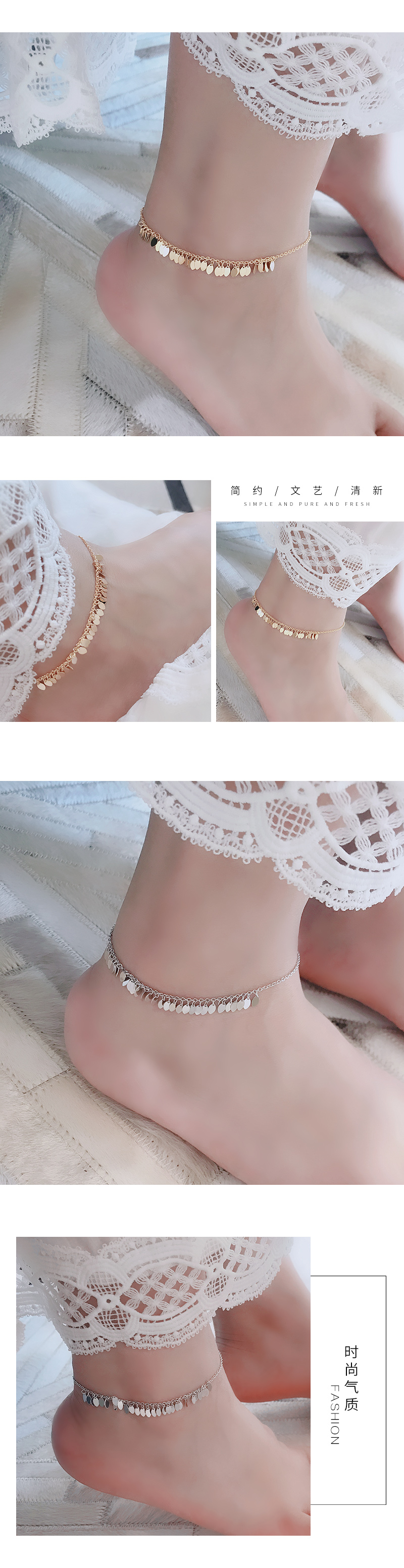 Chaine de cheville Femme      en Argenterie - Ref 3104734 Image 7