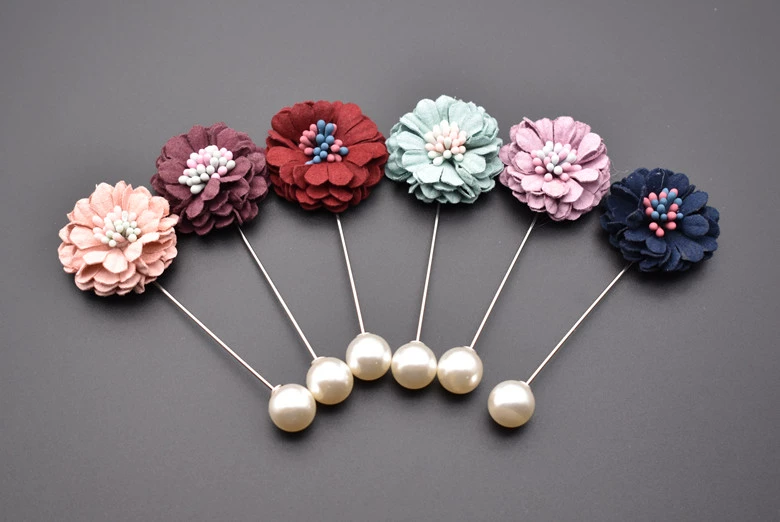 Hàn Quốc handmade nhỏ hương sáng tạo hoa lớn ngọc trai zircon từ trâm cài pin áo len phụ kiện huy hiệu cài áo sơ mi