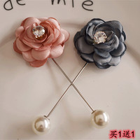 Korean style pearl zircon small black clip rose brooch shawl coat brooch fabric corsage accessories buy 1 get 1 free