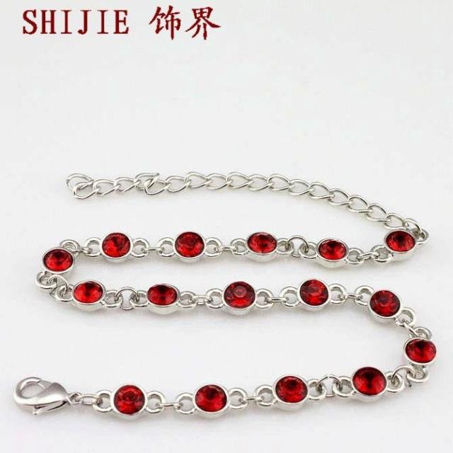 Nữ thần vòng chân nhiều màu mới Hàn Quốc trang sức hoang dã xu hướng thời trang giày dép lưới màu đỏ sáng bóng chuỗi vòng chân 07 lắc chân nữ nhật bản
