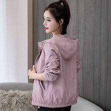 New Spring and Autumn Loose Women's Coat 2024 Early Spring Korean Solid Color Hooded Women's Casual Short Thin Coat