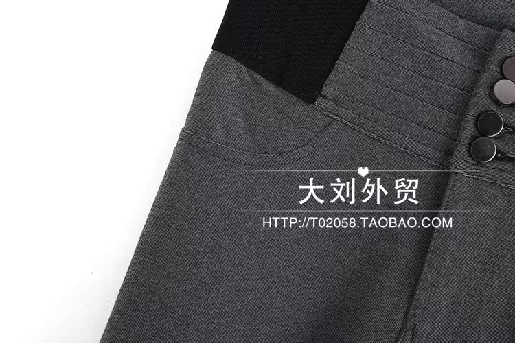 Căng vải La Mã Nối eo Đàn hồi Bốn Nút Thắt lưng Túi Chân Chân Nữ Quần thường mặc Quần bút chì quần legging lửng