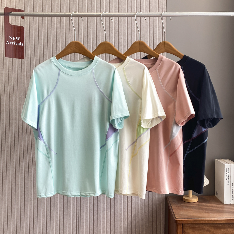 Summer New Outdoor Mountain-Style Sports Quick-Drying Short-Sleeved T-Shirt for Men and Women, Breathable and Moisture-Absorbing, with Contrasting Stitching