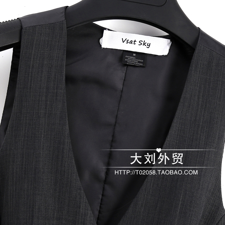 Bên ngoài DAN! Đẹp trai đoạn ngắn tay phù hợp với nhỏ vest của phụ nữ chuyên nghiệp tự trồng đơn ngực vest vest vest áo phao nữ dáng dài