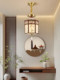 New Chinese-Style All-Copper Solid Wood Walnut Living Room Chandelier with Chinese-Style Branch-Shaped Glass Lampshade, Elegant 2026 New Model