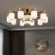 2024 New New Chinese Zen Living Room Chandelier Full Copper Ebony Atmospheric Chinese Style Villa Decorative Chandelier