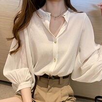 Sunscreen Womens Summer 2022 New Loose White Shirt Design Sensation Snowspun Lantern Sleeve Blouse Air Conditioning Cardigan