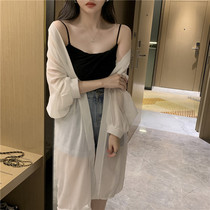 Sunscreen woman 2022 Summer new loose long sleeve snow spinning cardiovert mid-length anti-UV breathable thin jacket