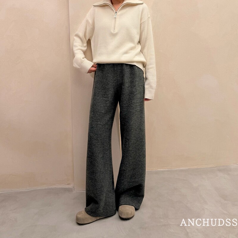 Anchudss Row's Gala Magic Pants! Wool Air-Elastic High-Waisted Slimming Wide-Leg Straight Casual Pants Anchudss Row's Gala Magic Pants! Wool Air-Elastic High-Waisted Slimming Wide-Leg Straight Casual Pants