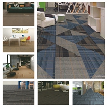 Judong carpet Chinese style block PVC stripe polypropylene flame retardant office meeting study bedroom CU50