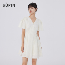 Speed SUPINV neck jacquard dress, summer new bubble sleeve princess girl 523270017