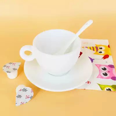 American small coffee cup and saucer set Italian concentrated Cappuccino pure white cup Ceramic European simple spoon