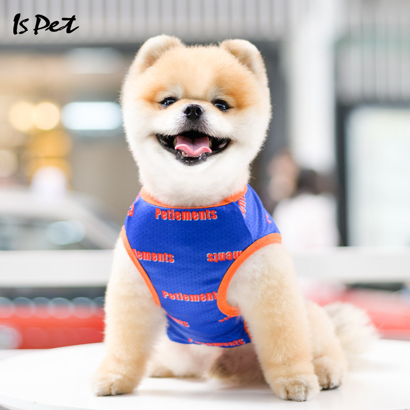 ISPET pet dog clothes spring and summer clothes Teddy Schnauzer French fighting clothes golden retriever small and medium dog cotton thin section