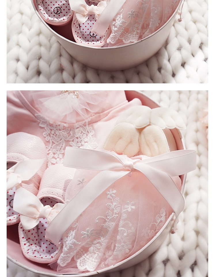 Bộ quà tặng trăng tròn cho bé sơ sinh cung cấp quần áo cotton nữ bé mùa thu và mùa đông công chúa váy quà đồ sơ sinh bé trai