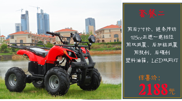 Dành cho người lớn đôi tất cả các địa hình ATV bò nhỏ ATV bốn bánh off-road xe máy scooter xăng điện