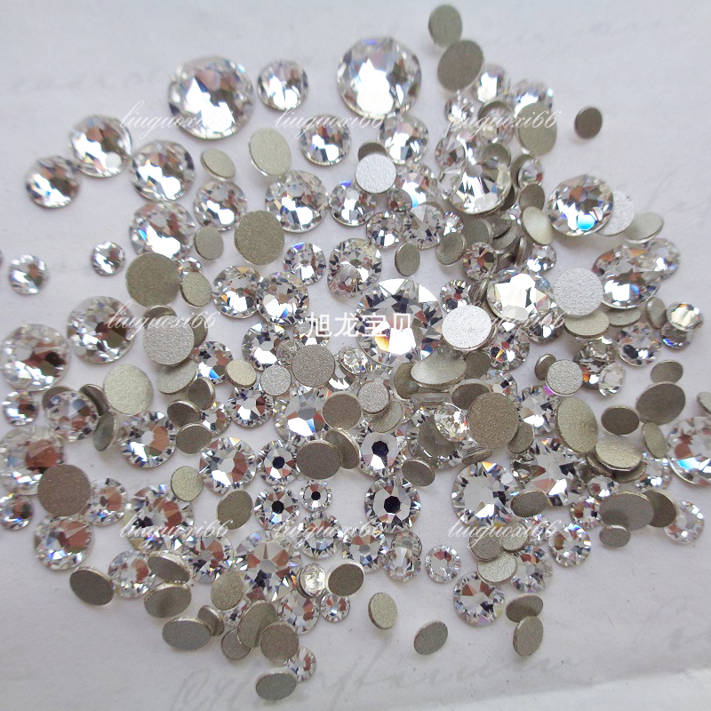 Whole Pack of Swarovski Flat-Back White Rhinestones DIY Handmade Jewelry Accessories Nail Art Phototherapy Rhinestones Jewelry Crafts Adhesive