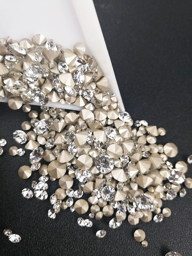 Новые чешские белые стразы с острым дном, маленькие лебединые бриллианты, серьги для часов и колье Meizima со стеклянными бриллиантами.