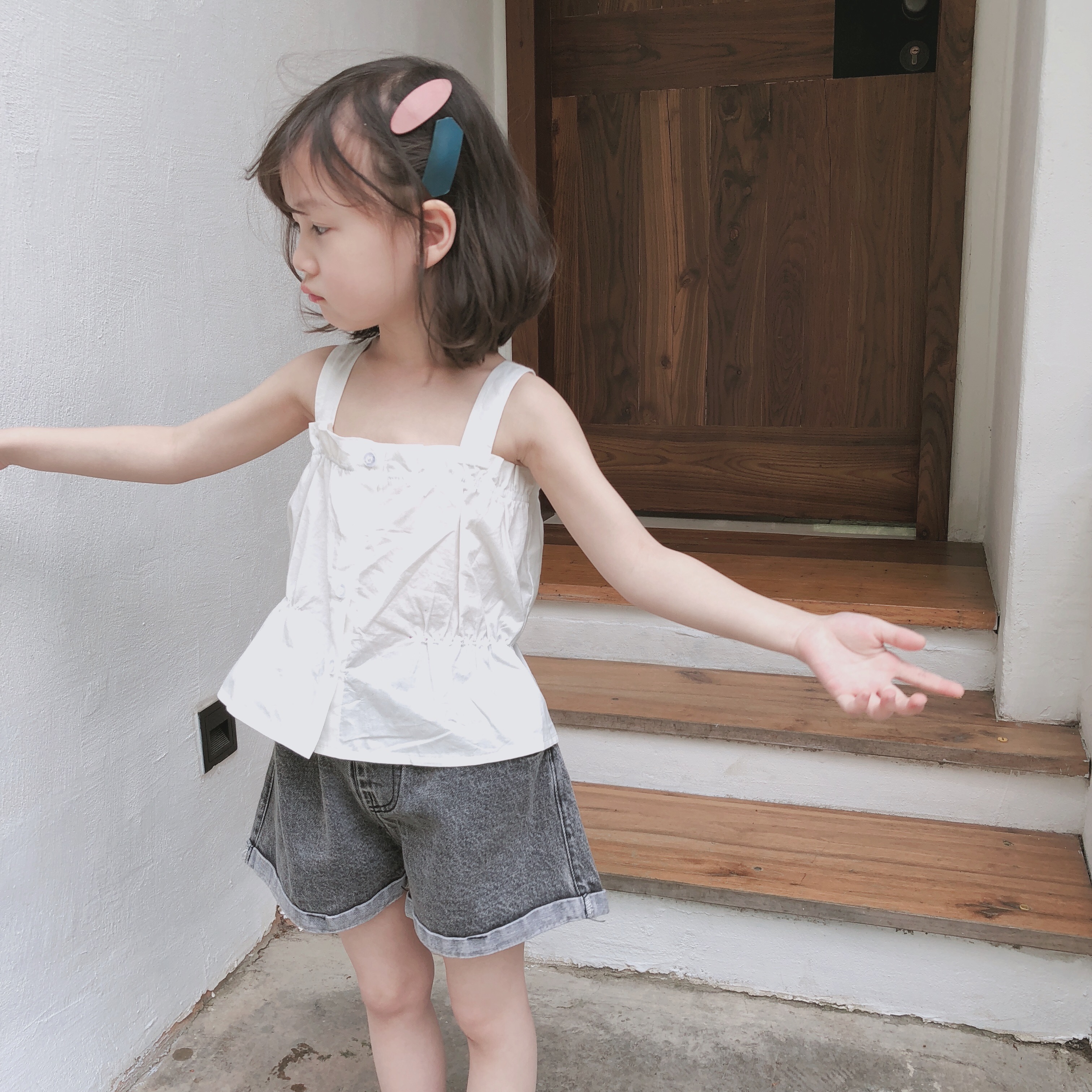Tang Ma Children Mô hình hình học Clip tóc Cô gái Da bé Liu Hai Phụ kiện tóc BB Clip Red Hair Clip kẹp tóc cho bé gái