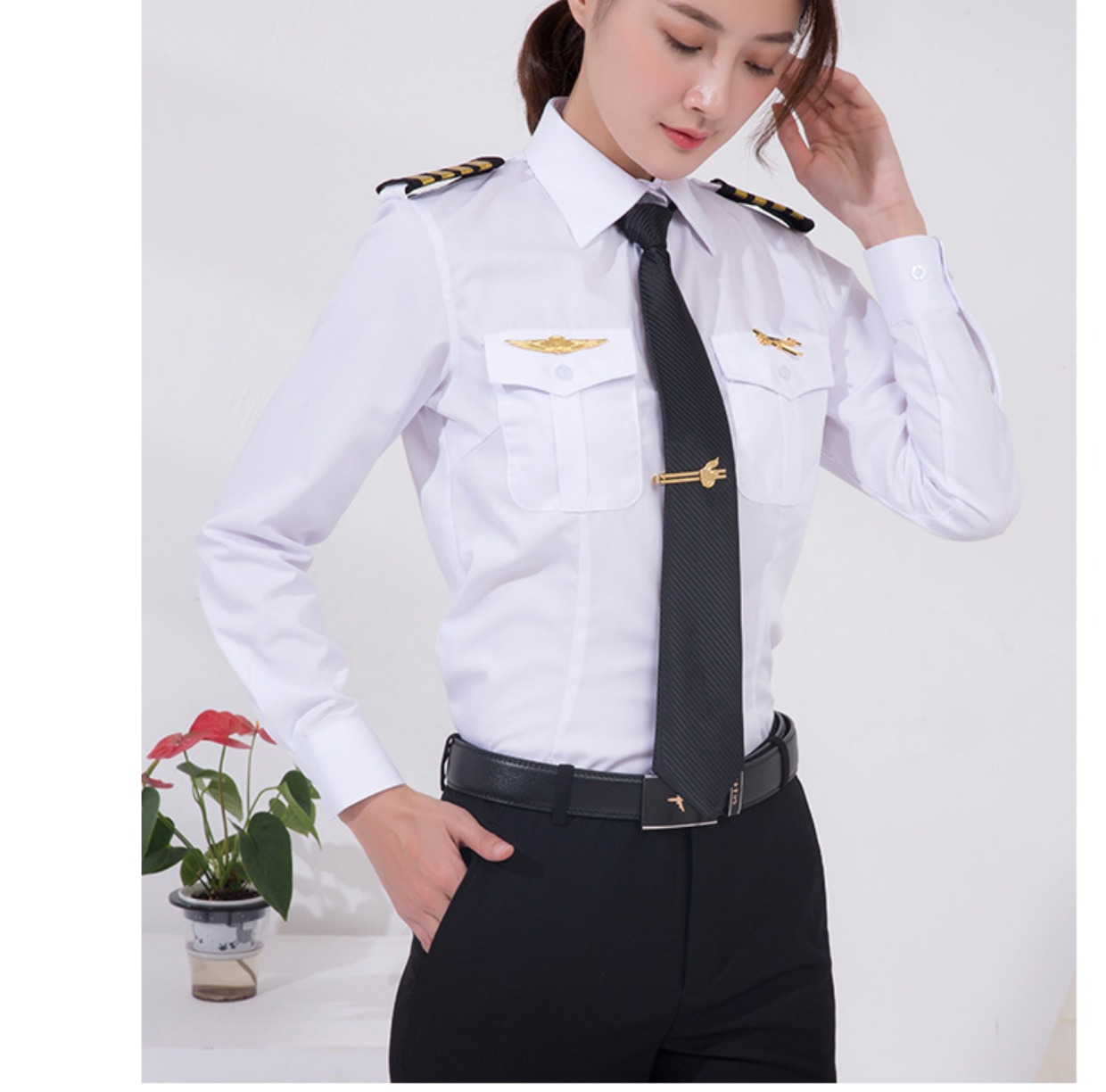 Đồng phục hàng không áo sơ mi đồng phục nữ phi công đồng phục nữ phi công tiếp viên hàng không quản lý khách sạn áo sơ mi áo sơ mi nữ kiểu đẹp