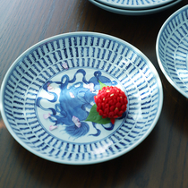A Jingdezhen blue and white porcelain tableware household dish practical round plate Chinese retro underglaze color