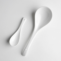 Shanshui a pure white ceramic small spoon home big soup spoon hotel Commercial Club Table tableware accessories