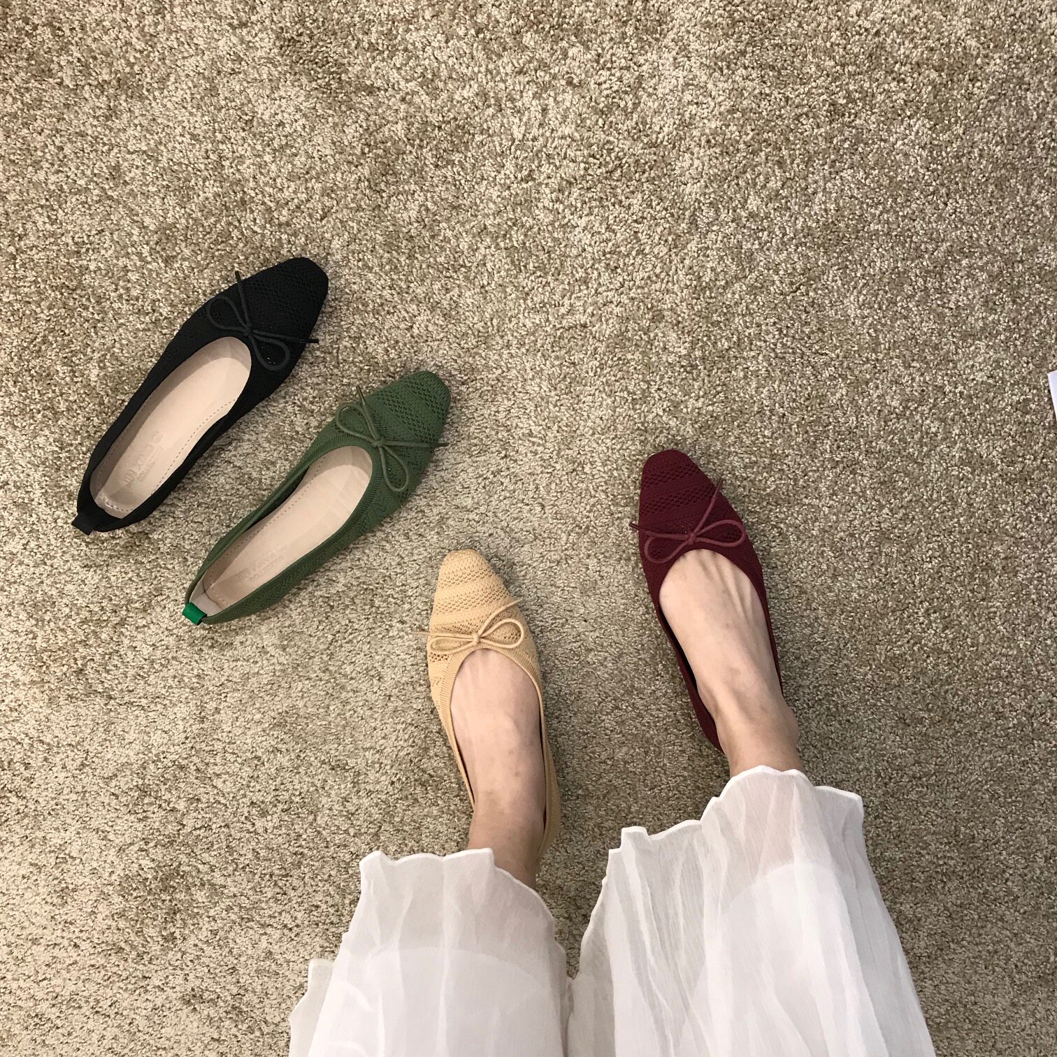 Late night wind、ITSK、Single shoe female retro square head of the butterfly bow shallow mouth grandma shoes