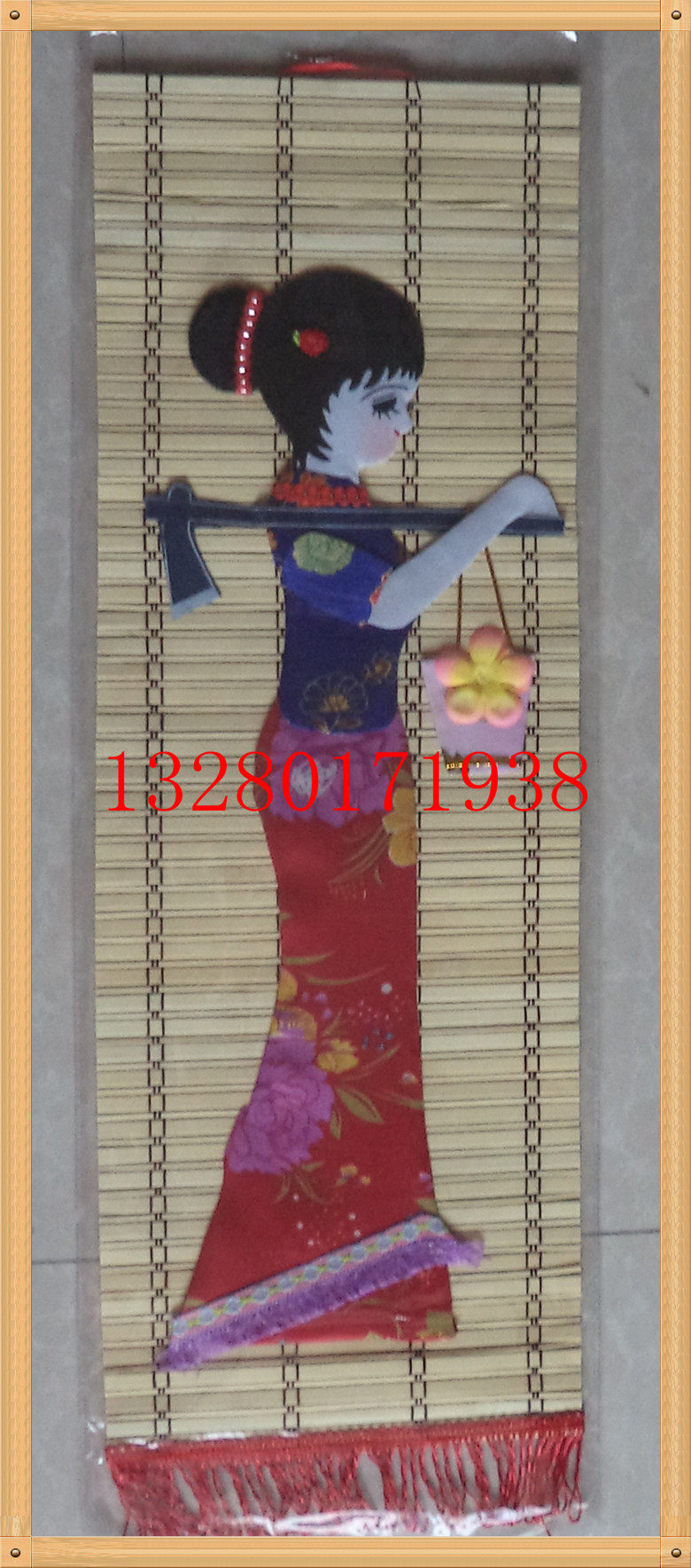 Minority characteristics bamboo cloth decorated bamboo pattern and bamboo painting