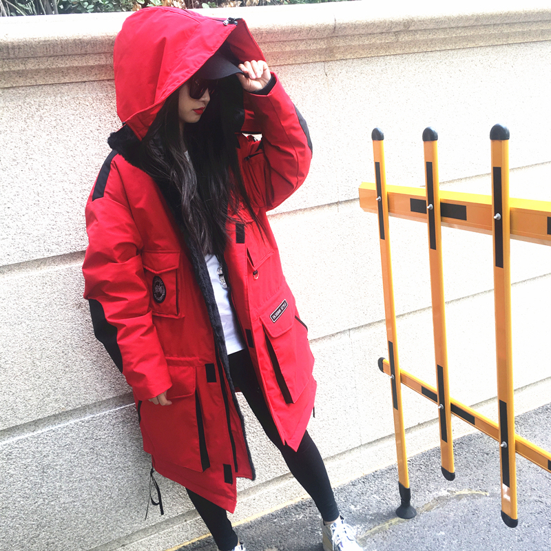 2023 Winter New Large Goose down Jacket for Women, Workwear Extreme Cold Parka, Mid-Length Thickened Loose Windbreaker for Men