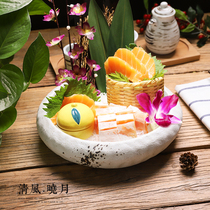 Japanese cuisine sashan Bowl hotel Japanese retro ice hot pot barbecue tray creative Japanese thick drum Bowl