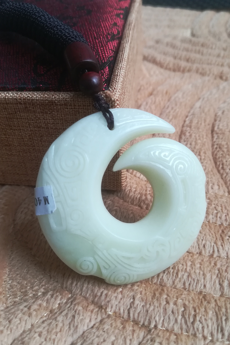 Blue Field Jade Pendant Pendant Pendant Imitation Ancient Dragon Hook Jade Pei Jade Sculpture Ornament Live Jade Dragon Type Shaanxi Xi'an Origin Shipping
