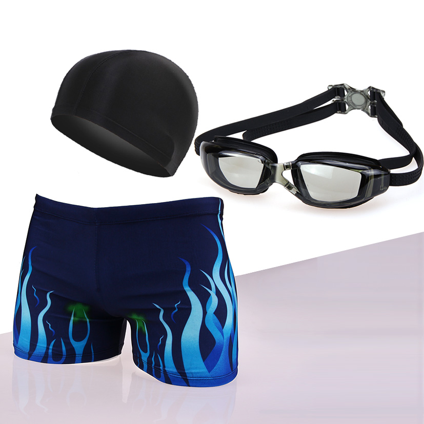 Hipster men fashion men's swim trunks flat corner hot spring plus size professional swim trunks set swimsuit student swimming equipment