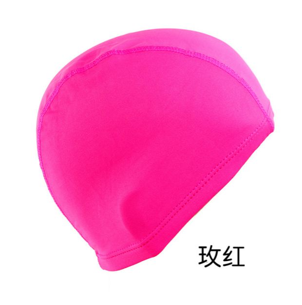 Bể bơi người lớn nam và nữ nói chung thời trang bảo vệ tai bằng vải nylon màu rắn màu sáng mũ bơi tóc dài áp dụng nón bơi trẻ em