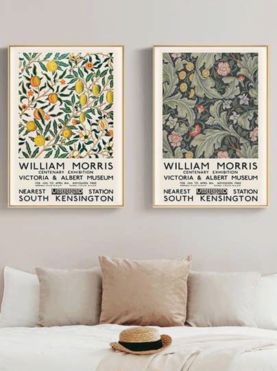 Morris decorative painting niche sofa background wall painting abstract hanging painting entrance corridor aisle Nordic living room mural