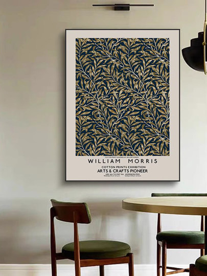 Morris decorative painting niche sofa background wall painting abstract hanging painting entrance corridor aisle Nordic living room mural