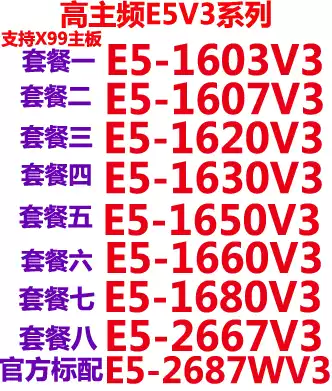 Intel E5-1603 1607 1620 1630 1650 1660 1680 2687W 2667V3 CPU