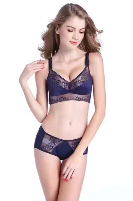 Không có vòng thép cây hoa đỏ thắt lưng thấp gợi cảm massage thoải mái đồ lót đặt áo ngực đồ lót