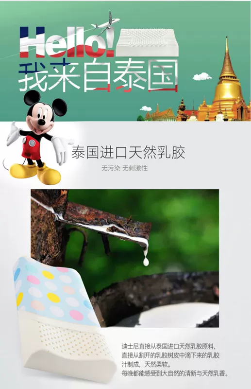 Disney Disney Gối cao su thiên nhiên Trẻ em Gối Mẫu giáo Trường tiểu học Gối nhớ Gối bé - Gối gối lông ngỗng
