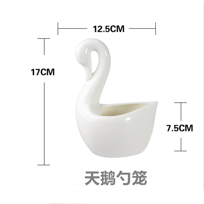 Bone Porcelain Pure Color Cartoon Swanky Flower Basket Practical Tabletop Chopstick Cylinder Profiled Spoon Unleaded New Hot Pin Recommendation