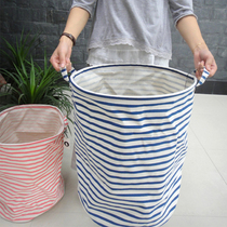 Cotton and linen laundry basket dirty clothes basket bucket foreign trade foldable storage basket dirty clothes basket large waterproof storage bucket