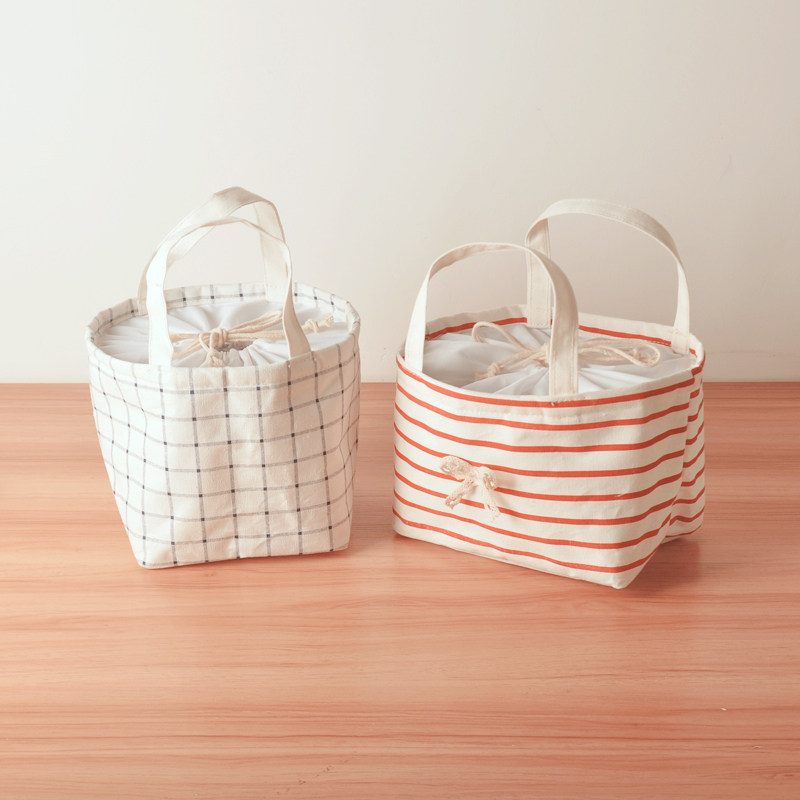 Cotton Hemp Thickened Insulation Bag Student Lunchbox Bag Large Number Lunch Bag bag with dinner Lunch Waterproof Hand Carrying Bag