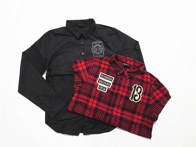 American Trendy Brand Rock Workwear Street Gang Hardcore Style Spring and Autumn Pure Cotton Long-Sleeve Shirts Available in Large Sizes