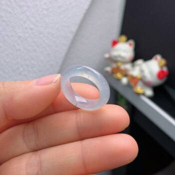 12-circle burmese natural jade a goods ice floating yellow jade ring a699#